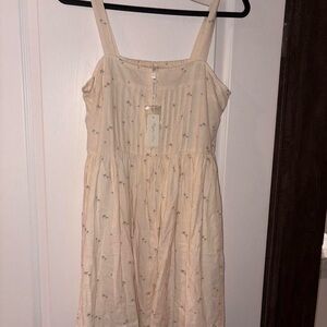 Rylee + Cru Light Cream Floral Midi Dress